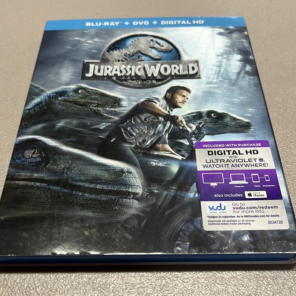 Universal Jurassic World Blu-Ray and DVD